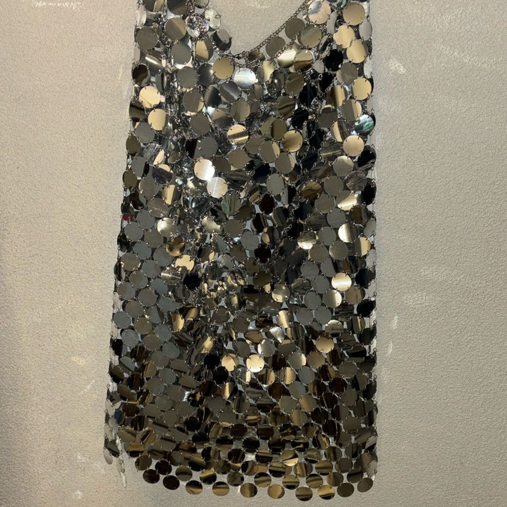 Chainmail Metallic Mirror Sequin Skirt